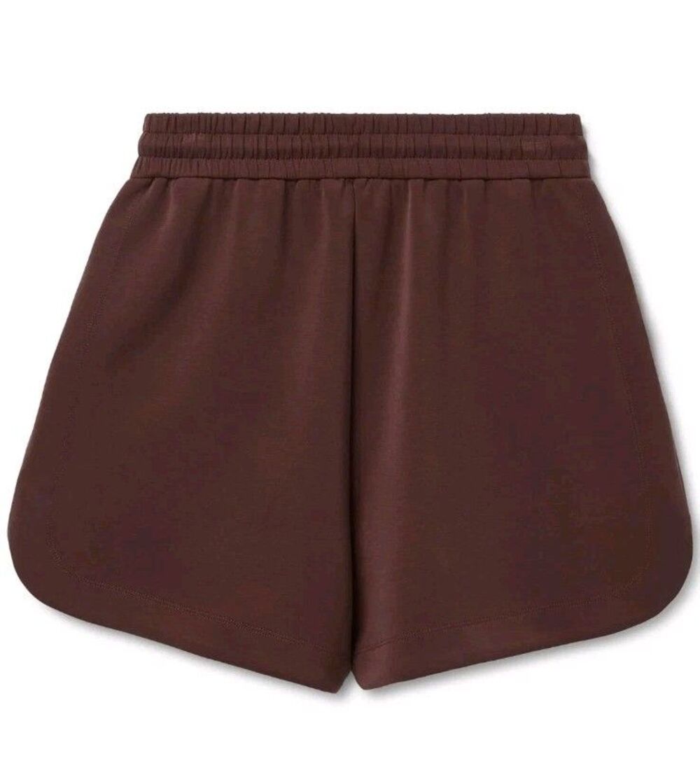 Scotch & Soda Curved Hem Drawstrings Pockets Shorts Modal Blend Brown Women's L - Picture 2 of 15